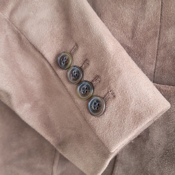 Tommy Hilfiger Brown Faux Suede Career Style Button Front Blazer 8 - Picture 7 of 10